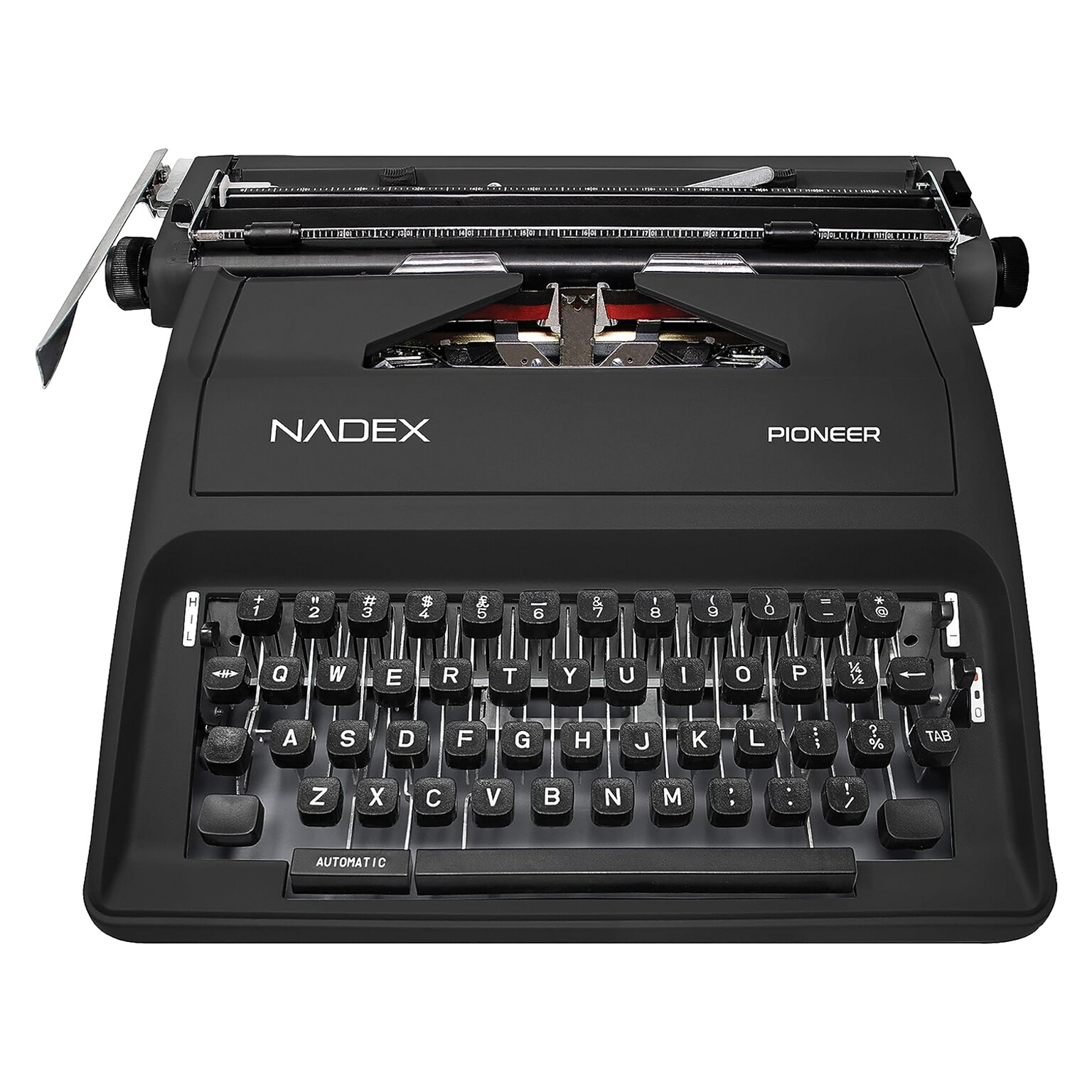 Nadex Coins Pioneer Manual Typewriter with Durable Travel Case, Black (NXTE-1630)