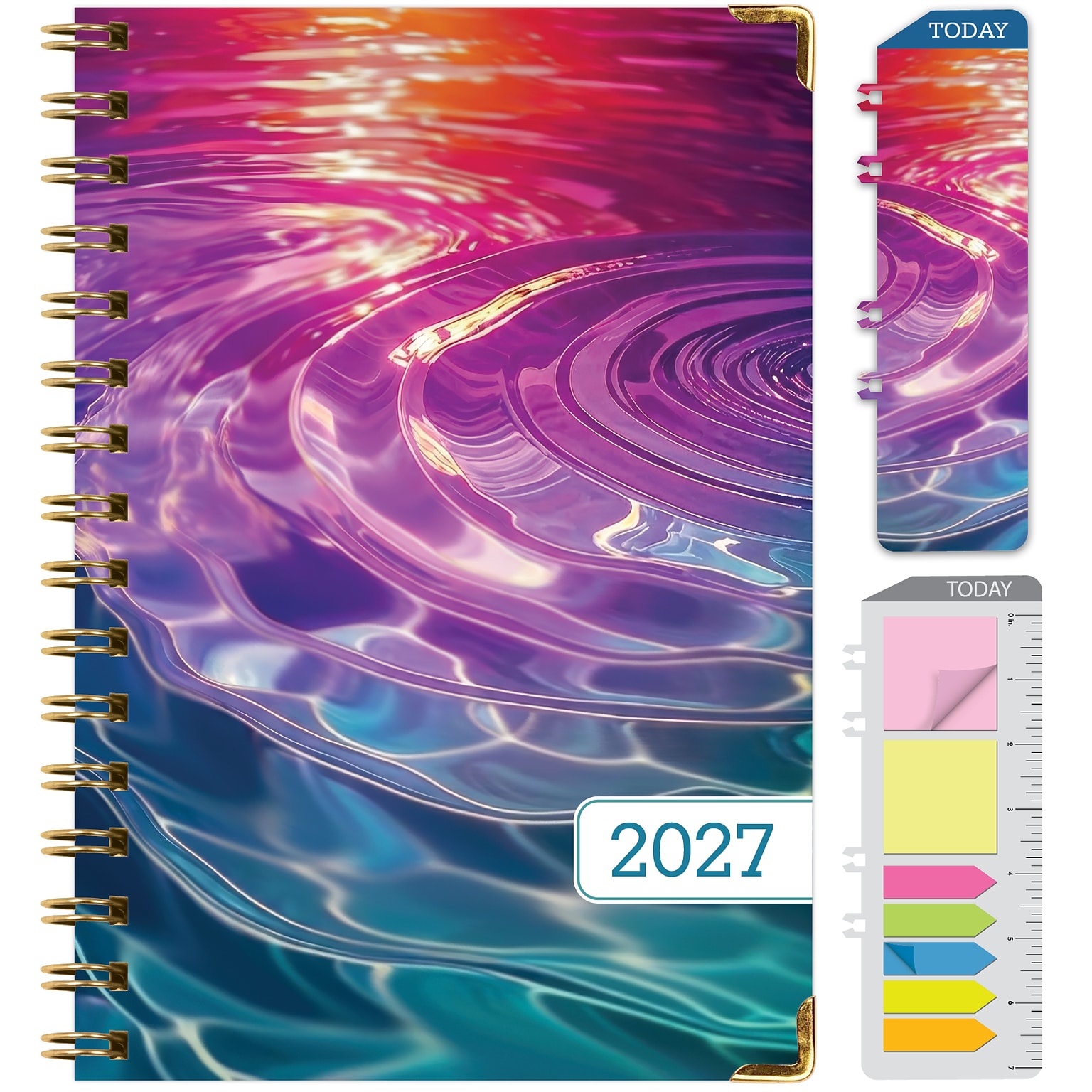 2027 Excello Brands 6 x 8 Weekly & Monthly Standard Planner, Paperboard Cover, Summer Bliss (FSHN-CY27-58-73)