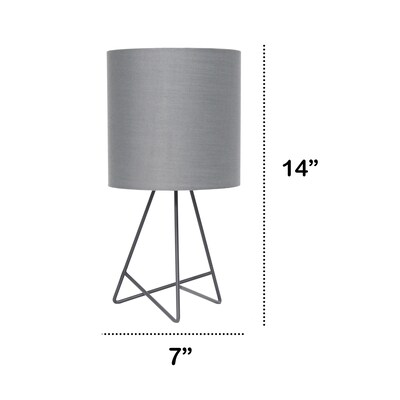 Creekwood Home Glamora 14 LED Table Lamp, Gray (CWT-2029-GO-LB)
