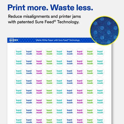 Avery Round Laser/Inkjet Multipurpose Labels, White, 108 Labels/Sheet, 50 Sheets/Pack (19479311268)