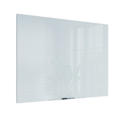 U Brands Floating Glass Ghost Grid Dry Erase Board, Frameless, 4 x 3 (2799U00-01)