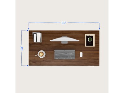 FlexiSpot E7 Pro 55"W Electric Adjustable Standing Desk, Black Walnut/Black (E7BPRO5528-BW)