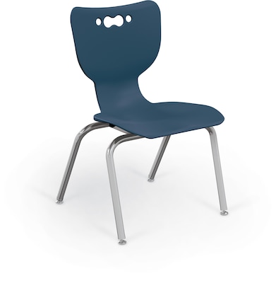 MooreCo 14 Hierarchy Student Chair with 4 Legs, Navy/Chrome Base (703673595414)