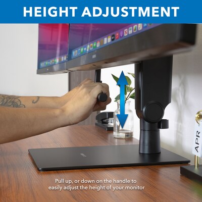 Mount-It! Height Adjustable Dual Monitor Arm, Freestanding Mount, Fits 17"-32" Monitors, Black (MI-2758)