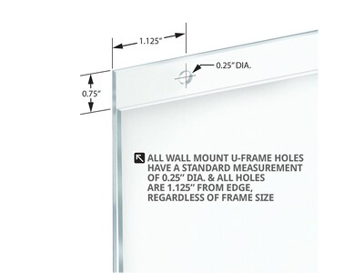 Azar Sign Holder, 6" x 4", Horizontal, Wall Mounted, Clear Acrylic, 10/Pack (162734)