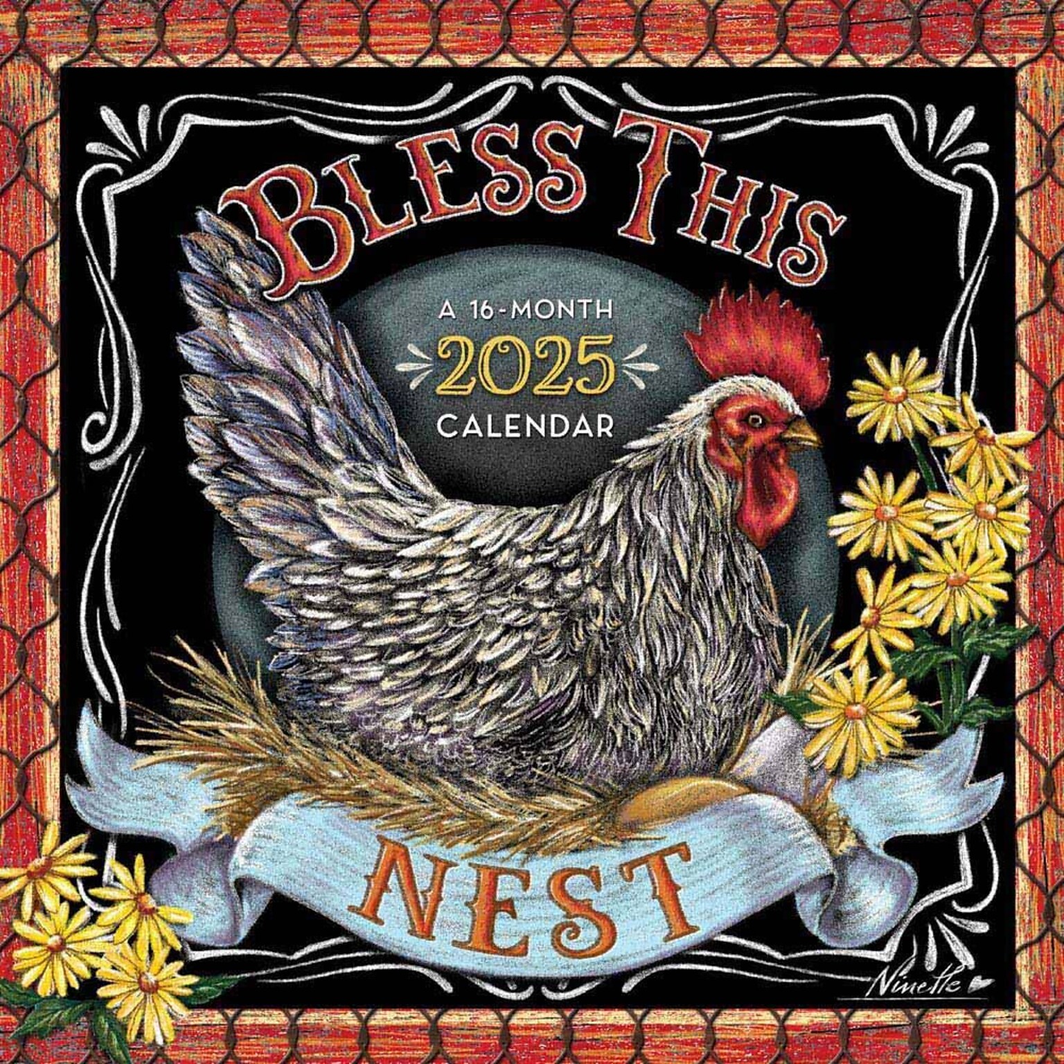 2025 Hopper Studios Bless This Nest 12 x 12 Monthly Wall Calendar (9781773728124)