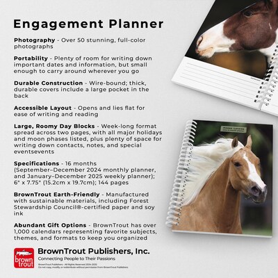 2025 BrownTrout Horse Lovers 6" x 7.75" Weekly Engagement Planner, Paper Cover, Multicolored (9781975473273)
