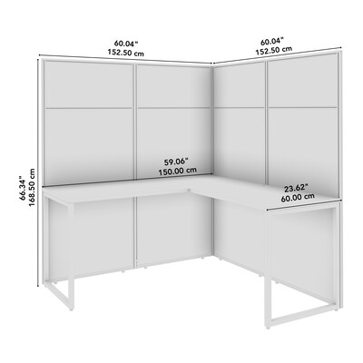 Bush Business Furniture Easy Office 66"H x 60"W L-Shaped Cubicle Panel Workstation, Natural Elm (EODH360NE-03K)