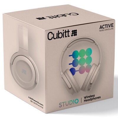 Cubitt Studio Wireless Active Noise Canceling Over-Ear Headphones, Bluetooth, Beige (CTANC-9)