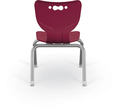 MooreCo 12" Hierarchy Student Chair with 4 Legs, Maroon/Chrome Base (703673562652)
