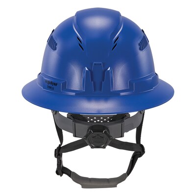 Ergodyne Skullerz 8964 PC-ABS Type II, Class C, 6-point Ratchet Suspension Full Brim Safety Helmet, Blue (60563)