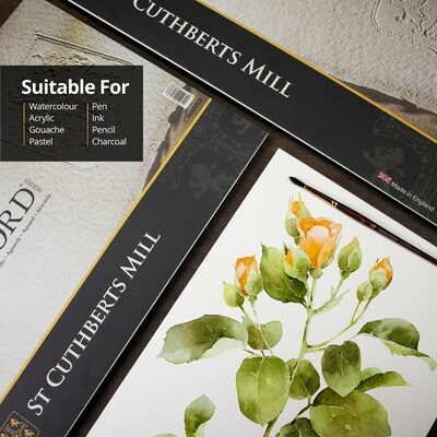 St Cuthberts Mill Saunders Waterford 12" x 16" Watercolor Sketch Pad, 20 Sheets/Pad (STCT46630001011E)