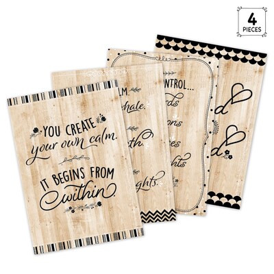 Creative Teaching Press Core Decor Black, White, and Wood Inspire U 4-Poster Pack (CTP10988)