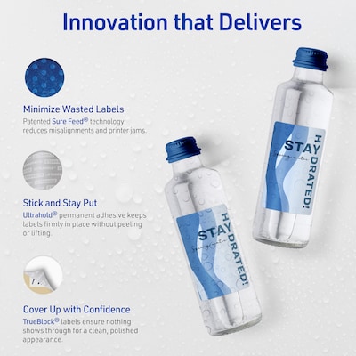 Avery Rectangle Laser Multipurpose Labels, 2" x 3.75", White, 80/Pack (19479399300)