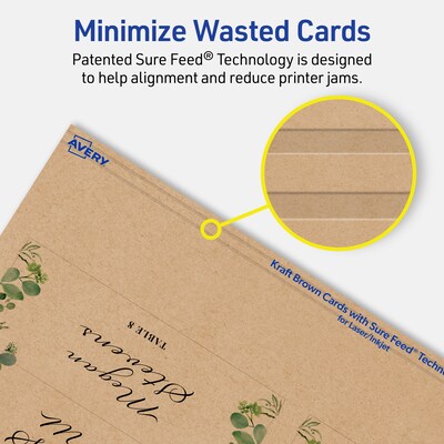 Avery Integrated Cards, 1-7/16" x 3.75", Matte Kraft Brown, 60/Pack (95289)