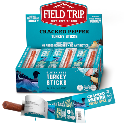 Field Trip Cracked Pepper Turkey Meat Stick, 0.5 oz., 24/Box (C0050TS9CCP)