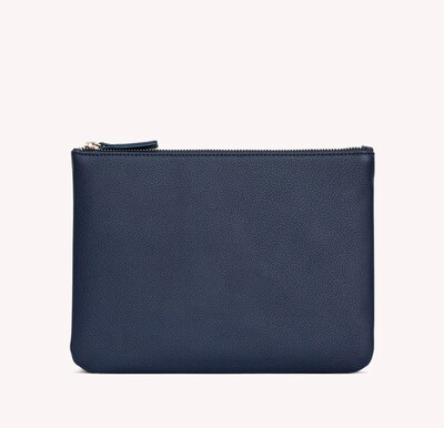 Vegan Leather Zip Pouch - Midnight