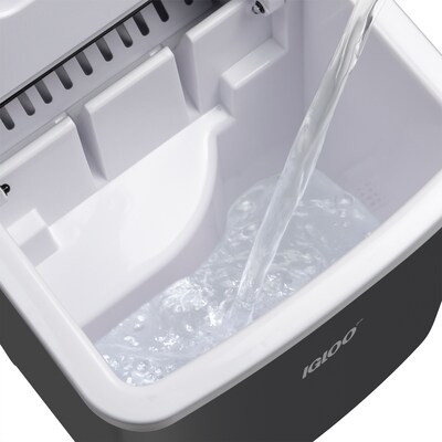 Igloo 26-Pound Automatic Self-Cleaning Portable Countertop Ice Maker Machine With Handle, Black (IGL