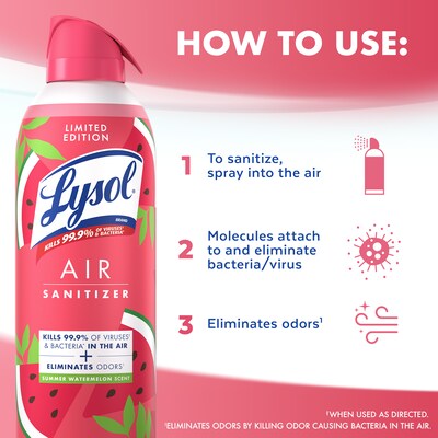 Lysol Air Sanitizer Spray, Summer Watermelon, 10 oz. (19200-95763)
