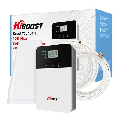 HiBoost 10K Plus Cell Phone Signal Booster, White (F15GI5SBTW)