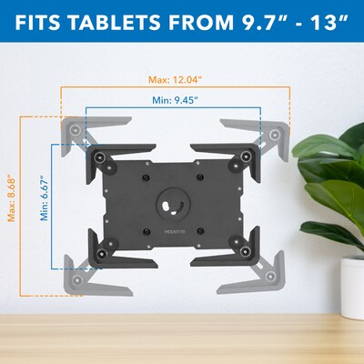 Mount-It! Adjustable Universal Anti-Theft iPad Tablet Wall Mount, 9.7" to 13", Black (MI-3882BLK)