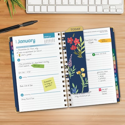 2027 Excello Brands 6 x 8 Weekly & Monthly Standard Planner, Paperboard Cover, Navy (FSHN-CY27-58-85)
