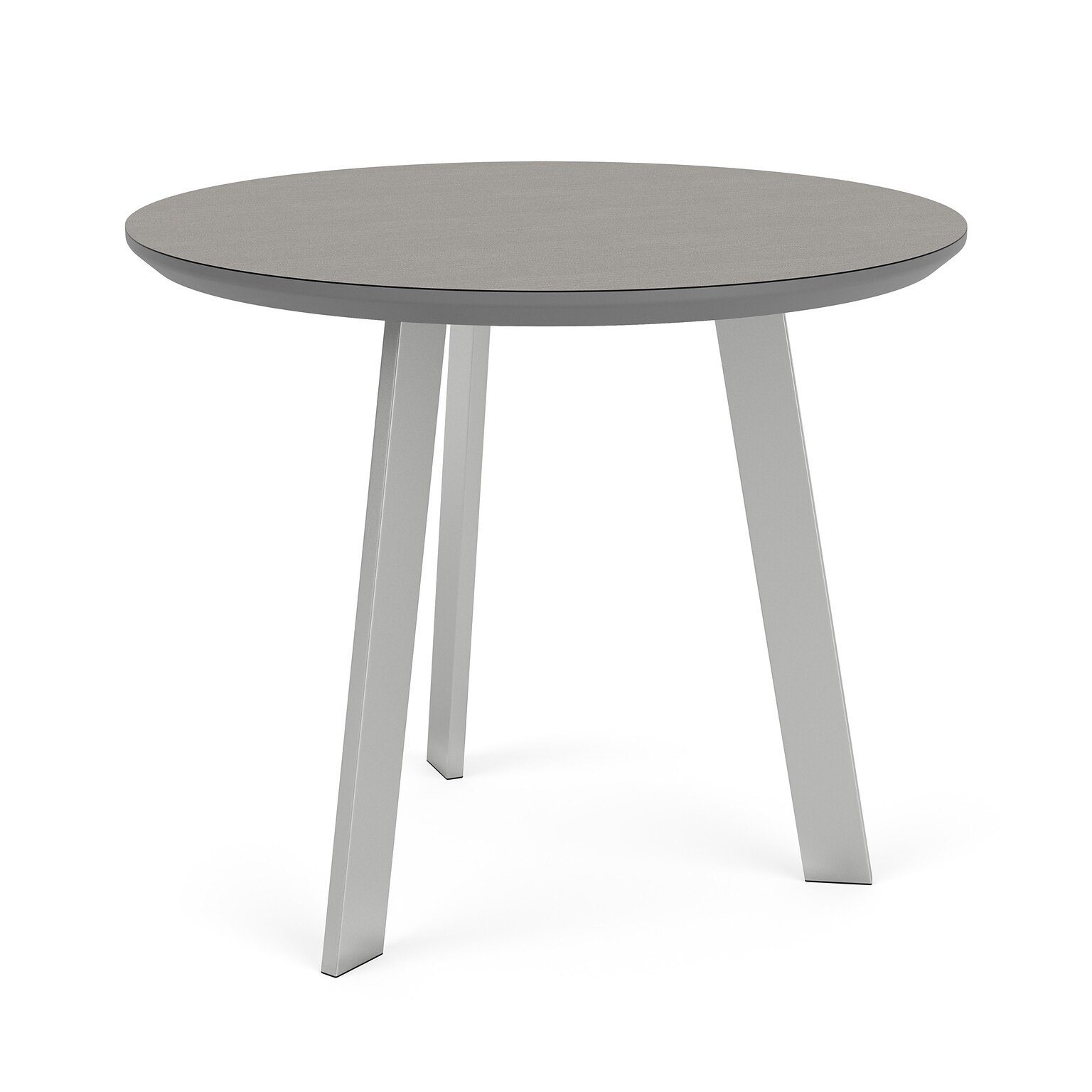 Lesro Luxe 24 Dia Laminate Round End Table, Sarum Twill/Silver (LX0524.SSV.TST)