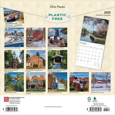 2025 BrownTrout Ohio Places 12 x 12 Monthly Wall Calendar (9781975475475)