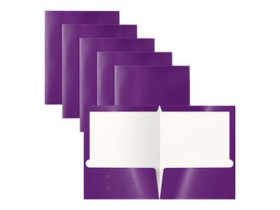 Better Office Glossy 2-Pocket Portfolio Folder, Purple, 25/Pack (80184-25PK)