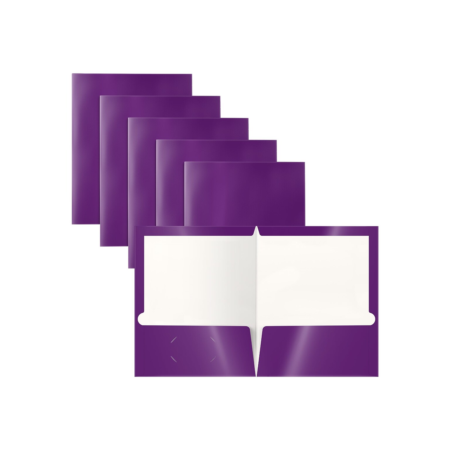 Better Office Glossy 2-Pocket Portfolio Folder, Purple, 25/Pack (80184-25PK)