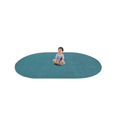 Joy Carpets Endurance Polyester 6' x 9' Oval Machine Tufted Rug, Mint (80QQ-05)