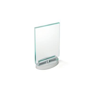 Azar Sign Holder, 5 x 7, Vertical, Silver Acrylic, 2/Pack (252941)