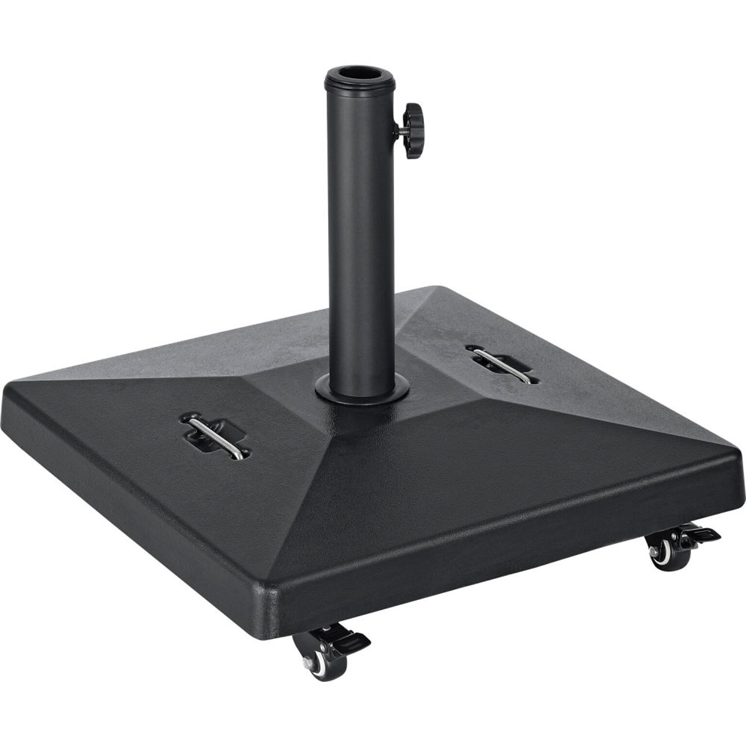 Global Industrial Concrete Umbrella Base with Wheels, 80 lb., Black (696500)