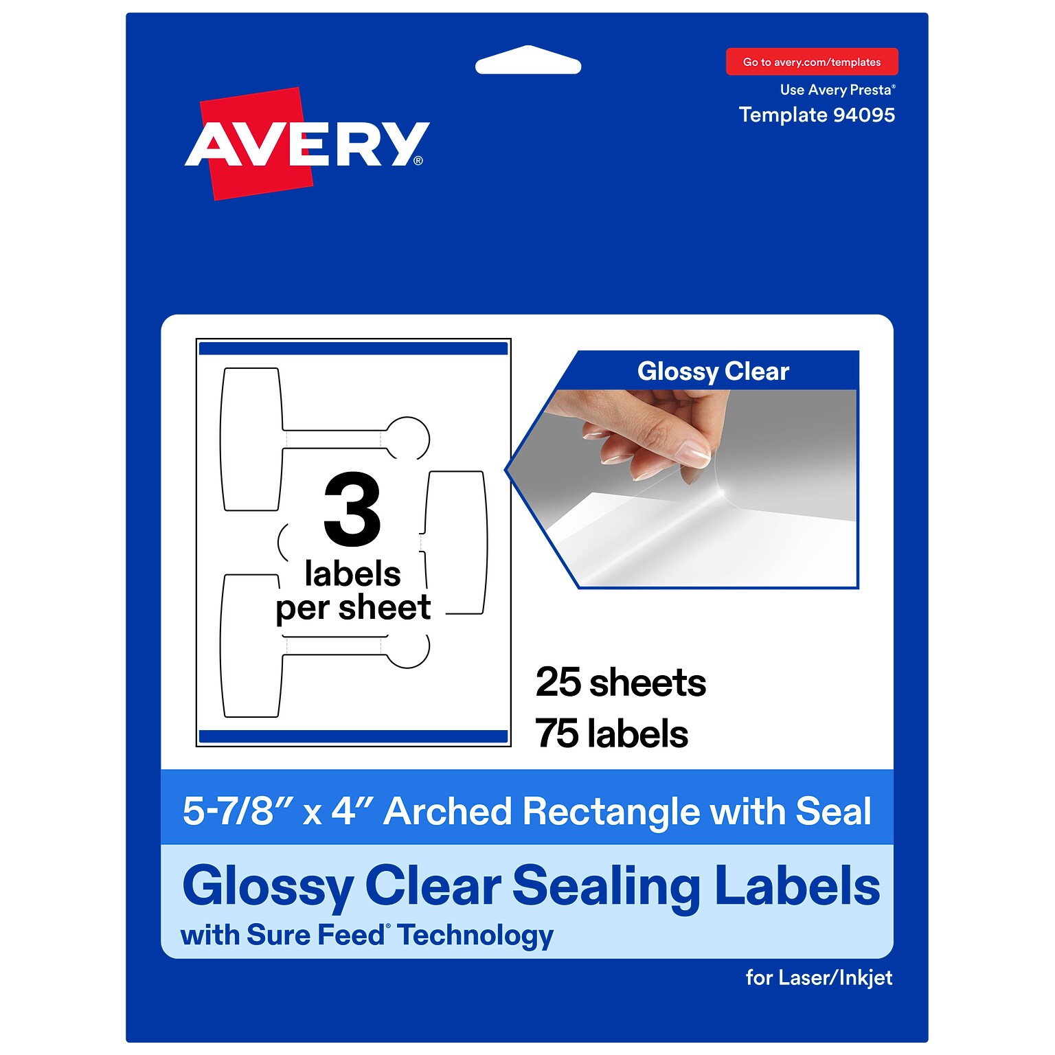 Avery Multipurpose Labels, 5-7/8 x 4, Clear, 75 Labels/Pack (19479370761)