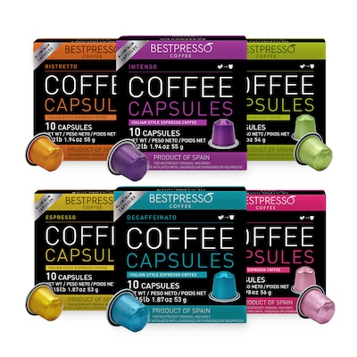 Bestpresso Intense Coffee Capsules, Variety Pack, 120/Carton (BST06106)