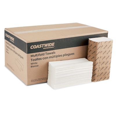 Coastwide Professional™ Multifold Paper Towels, 1-ply, 250 Sheets/Pack, 16 Packs/Carton (CW58045)