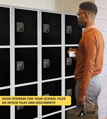 AdirOffice 72" 4-Tier Black Storage Locker (629-204-BLK)