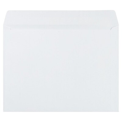 JAM Paper Open End Commercial Booklet Envelopes, Peel & Press, 9 x 12, White, 250/Pack (13751J)