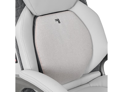 Sharper Image S-600 Active Lumbar Ergonomic Bonded Leather Swivel Executive Massage Chair, Off-White