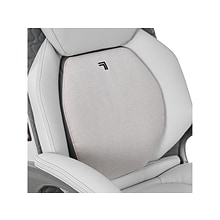 Sharper Image Ergonomic Bonded Leather Swivel Executive Massage Chair, White/Gray (60098-WHT)