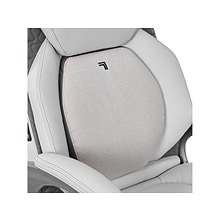 Sharper Image S-600 Active Lumbar Ergonomic Bonded Leather Swivel Executive Massage Chair, White/Gra