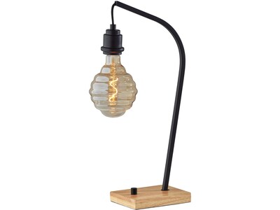 Adesso Wren Incandescent Desk Lamp, 21, Natural Wood/Black (3846-01)