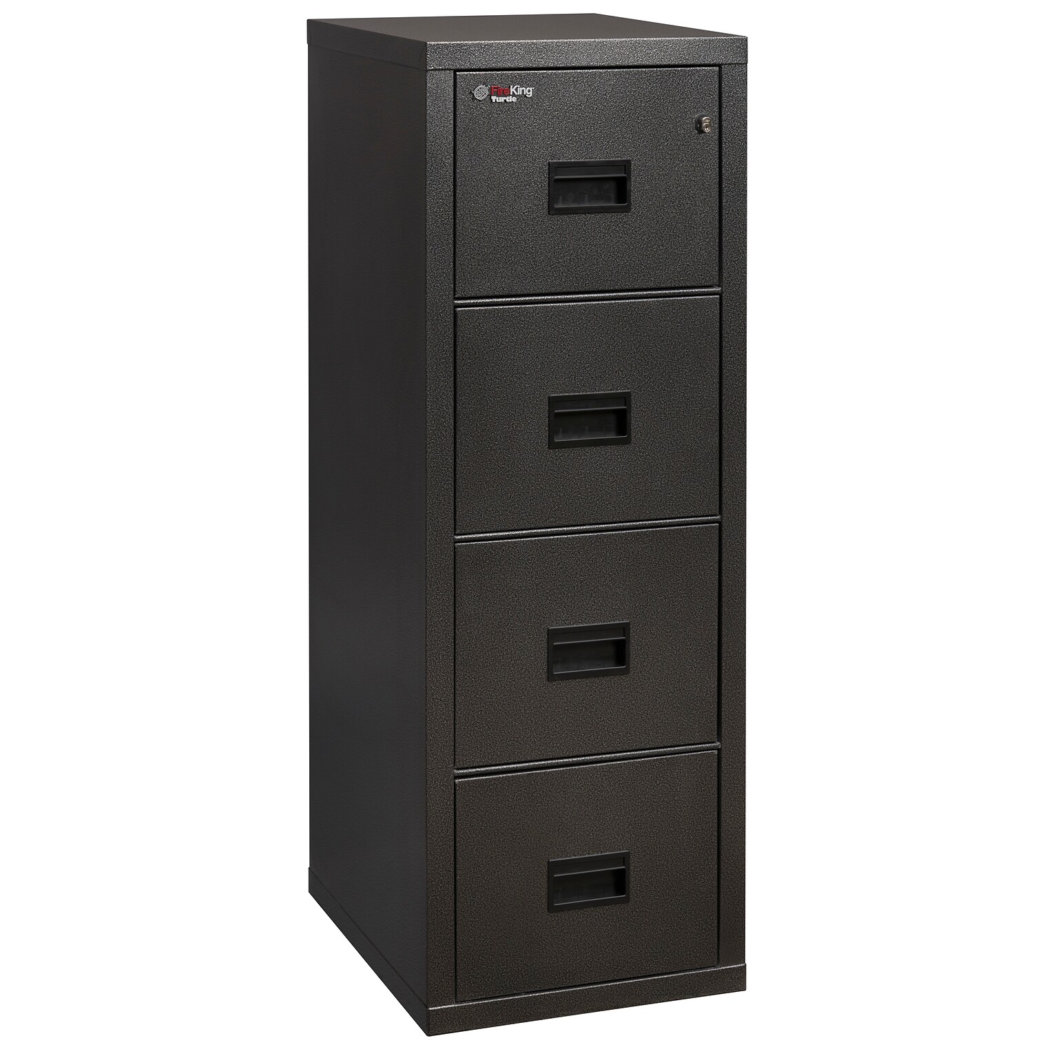 FireKing Turtle 22 4-Drawer Vertical File Cabinet with Lock, Fire & Water Resistant, Letter/Legal, Black (4R1822-CBL)