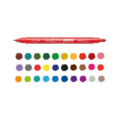 CARIOCA Birello Washable Kids Markers, Twin Tip, Assorted Colors, 30/Set (CRA42841)