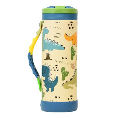 Elemental Iconic Pop Stainless Steel Triple Wall Insulated Water Bottle, 14 oz., Dinosaur (EMLEB14DN29P)