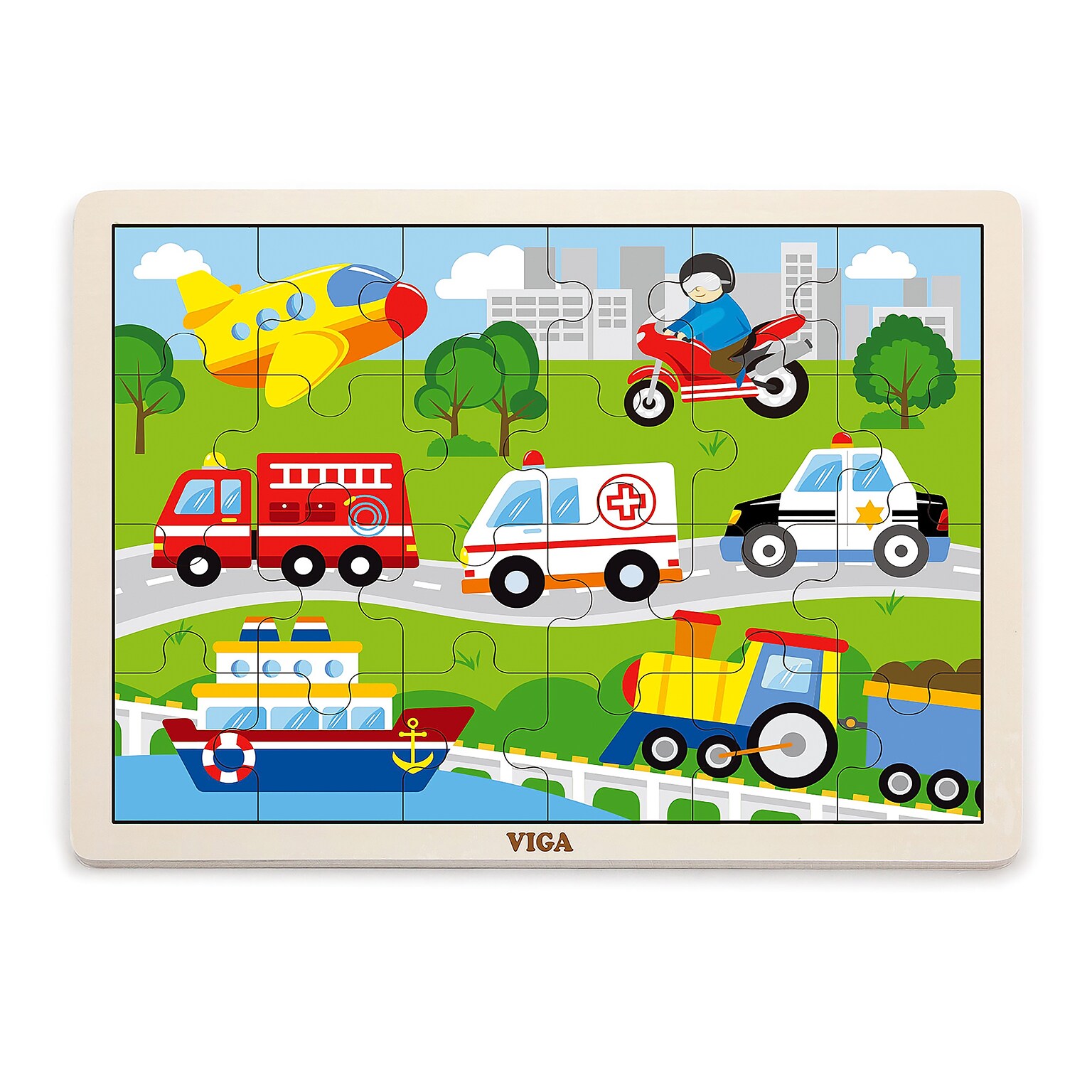 The Original Toy Company 24-Piece Vehicles Classic Jigsaw Puzzle (OTC51462)