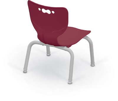 MooreCo 10" Hierarchy Student Chair with 4 Legs, Maroon/Platinum Base (703673561693)