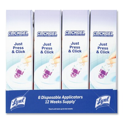 Lysol Click Gel Toilet Bowl Cleaner, Lavender Fields, 6/Pack, 4 Packs/Carton (192008906000)