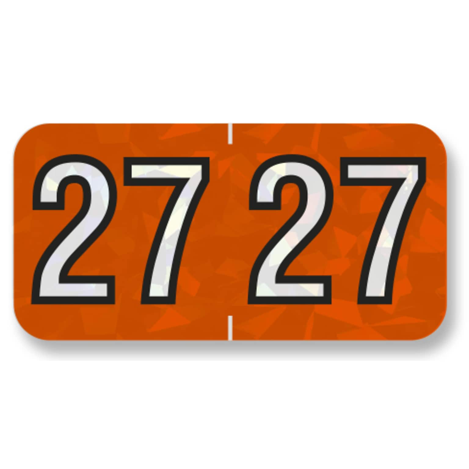 Medical Arts Press Holographic 2027 Year Labels, 3/4 x 1-1/2, Orange, 500/Roll