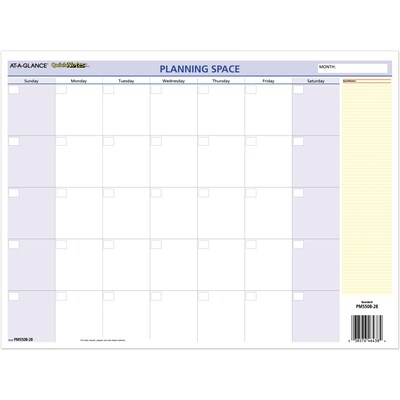 2027 AT-A-GLANCE QuickNotes 16" x 12" Yearly Undated Dry Erase Wall Calendar, Reversible (PM550B-28-27)